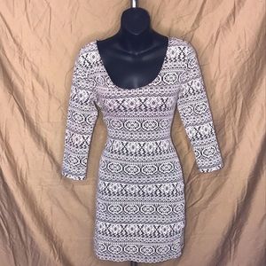 Black and White Designs Fitted Dress